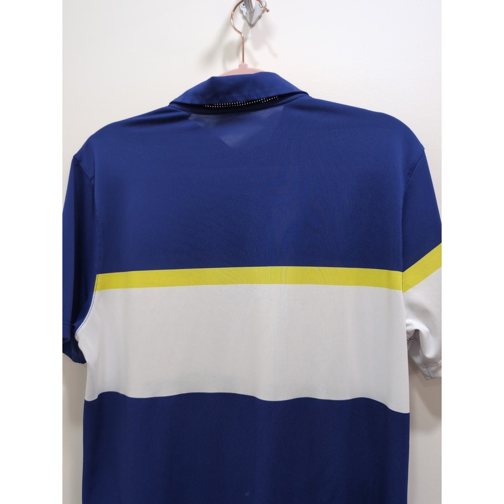 Nike Golf Dri-Fit Blue Yellow And White Colorblock Polo Shirt Men's Size Medium - Picture 6 of 10
